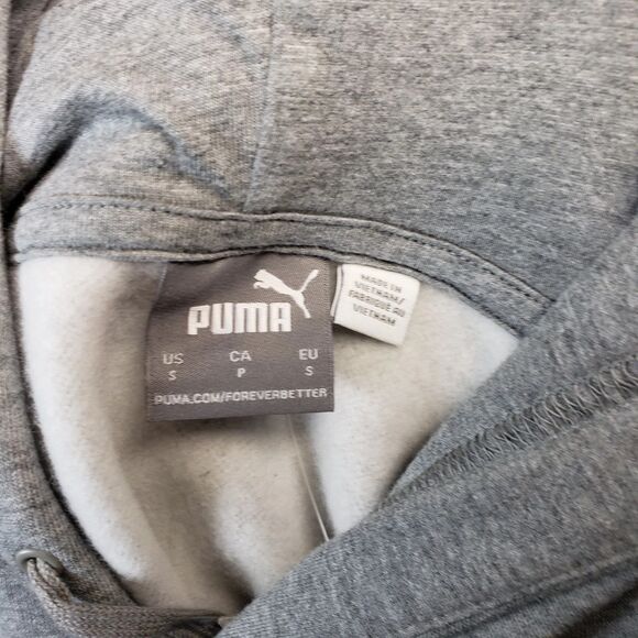 PUMA Men’s Hoodie Gray Pullover Sweatshirt Logo Graphic Size S NWT - Picture 7 of 10